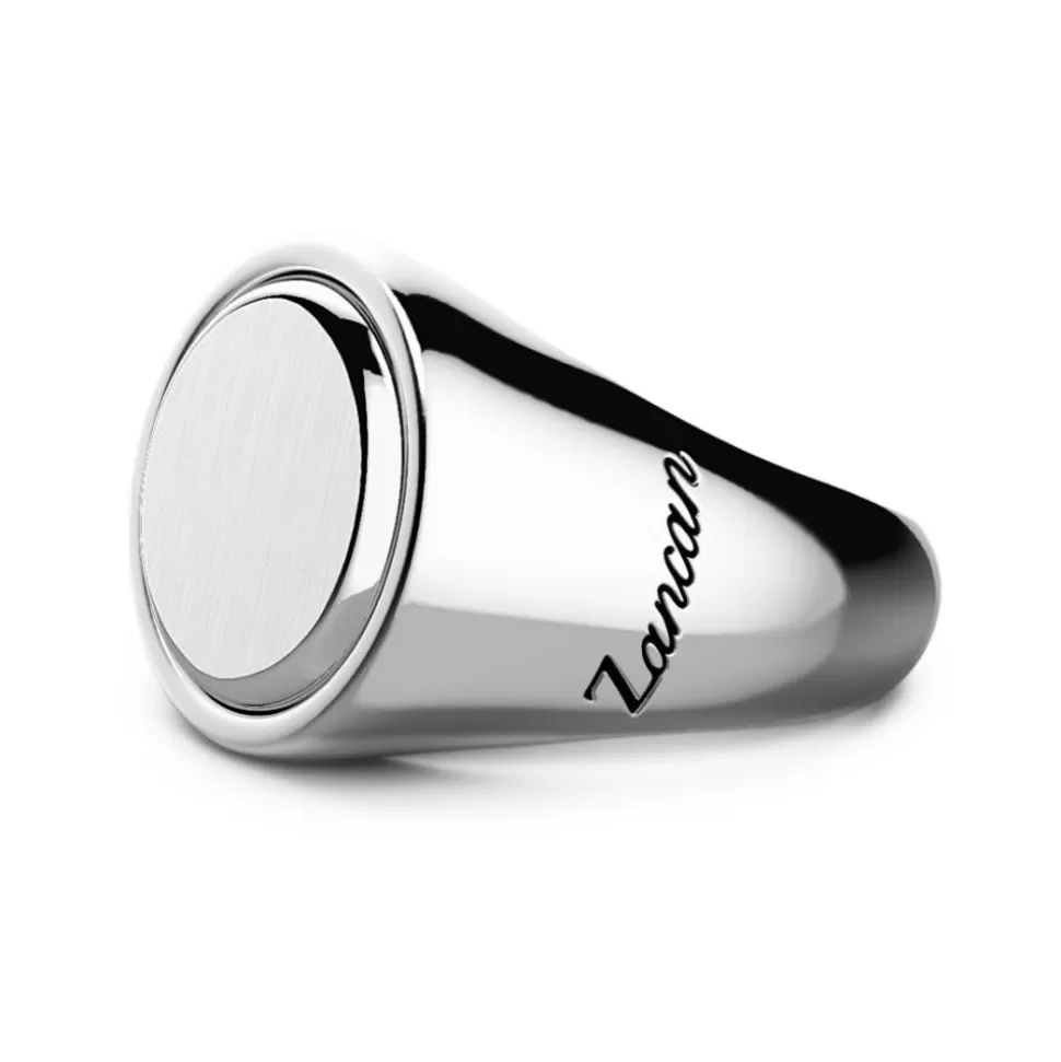 Zancan Round Silver Signet Ring.^Zancan Gioielli Shop