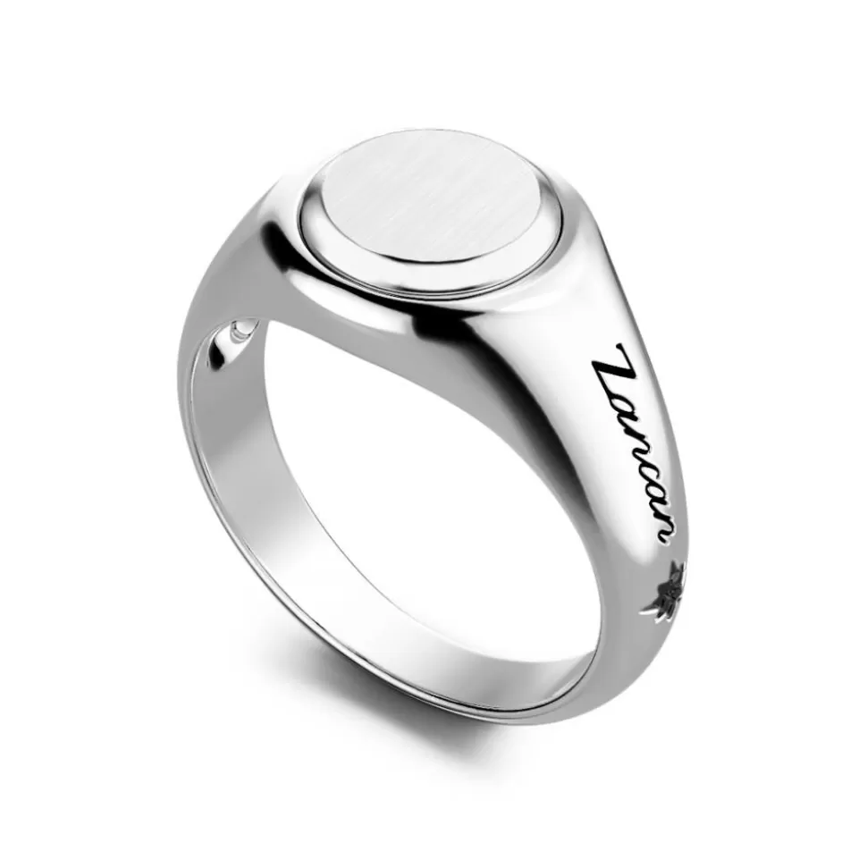 Zancan Round Silver Signet Ring.^Zancan Gioielli Outlet