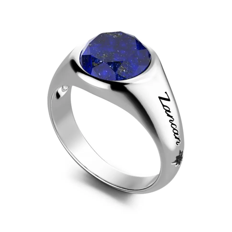 Zancan Round Silver Signet Ring With Lapis Lazuli.^Zancan Gioielli Best Sale