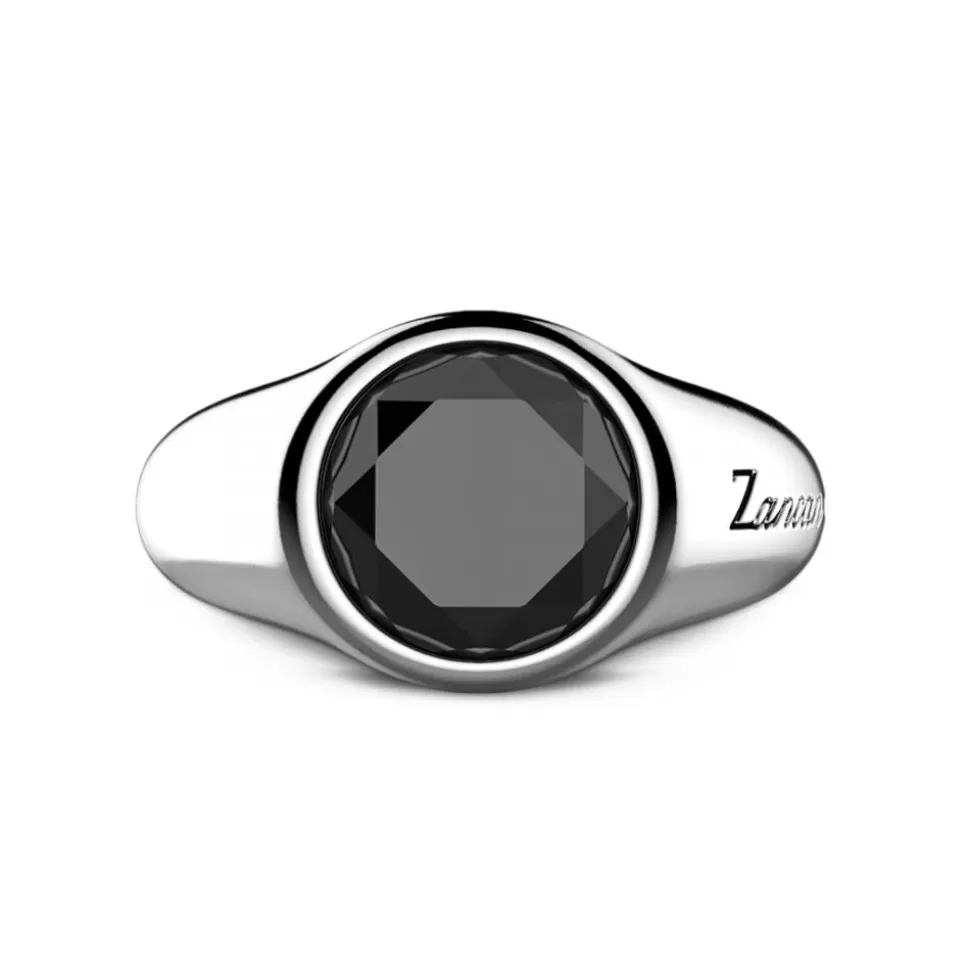 Zancan Round Silver Signet Ring With Onyx Stone.^Zancan Gioielli Hot