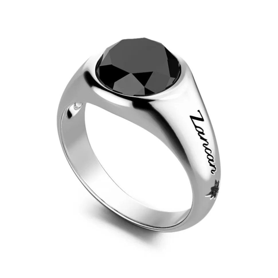 Zancan Round Silver Signet Ring With Onyx Stone.^Zancan Gioielli Hot