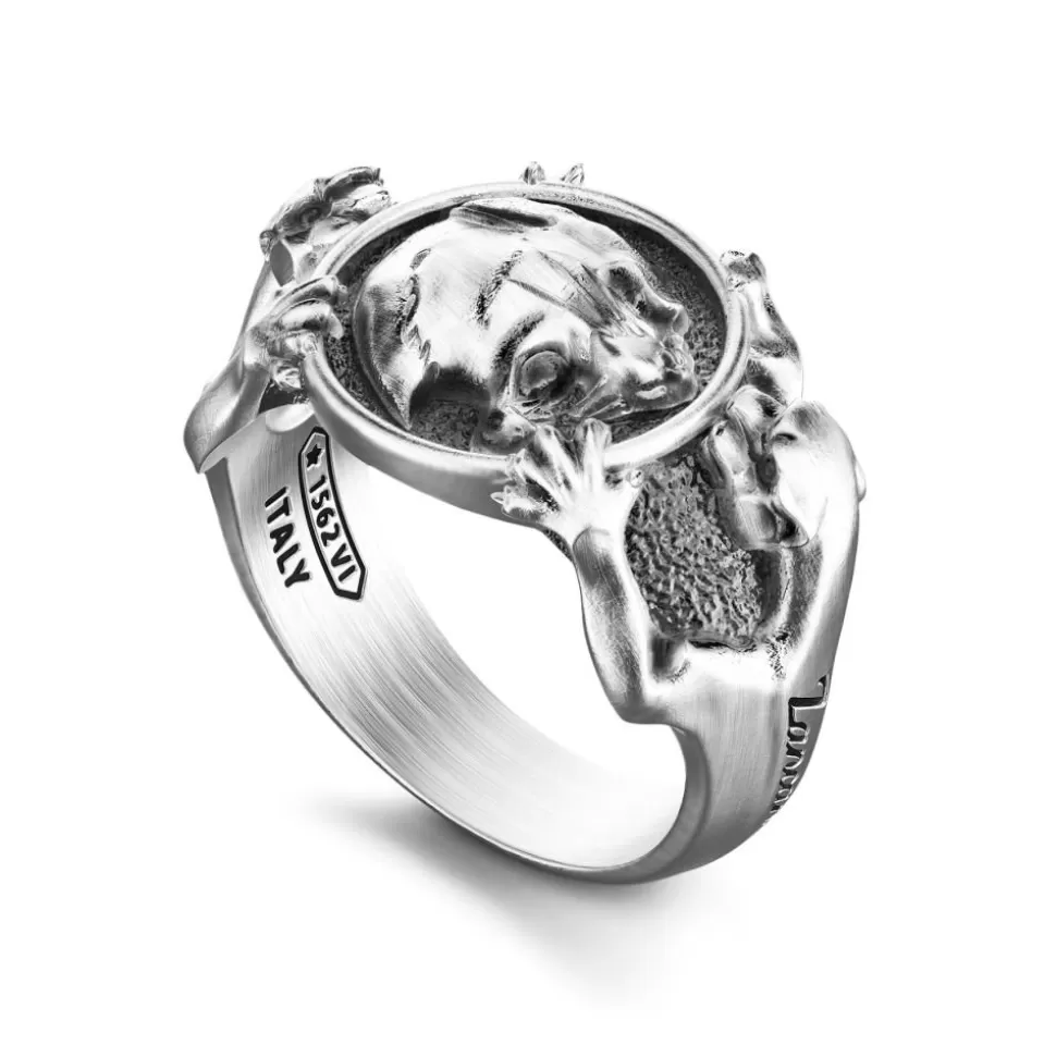 Zancan Signet Ring With Silver Panthers.^Zancan Gioielli Outlet