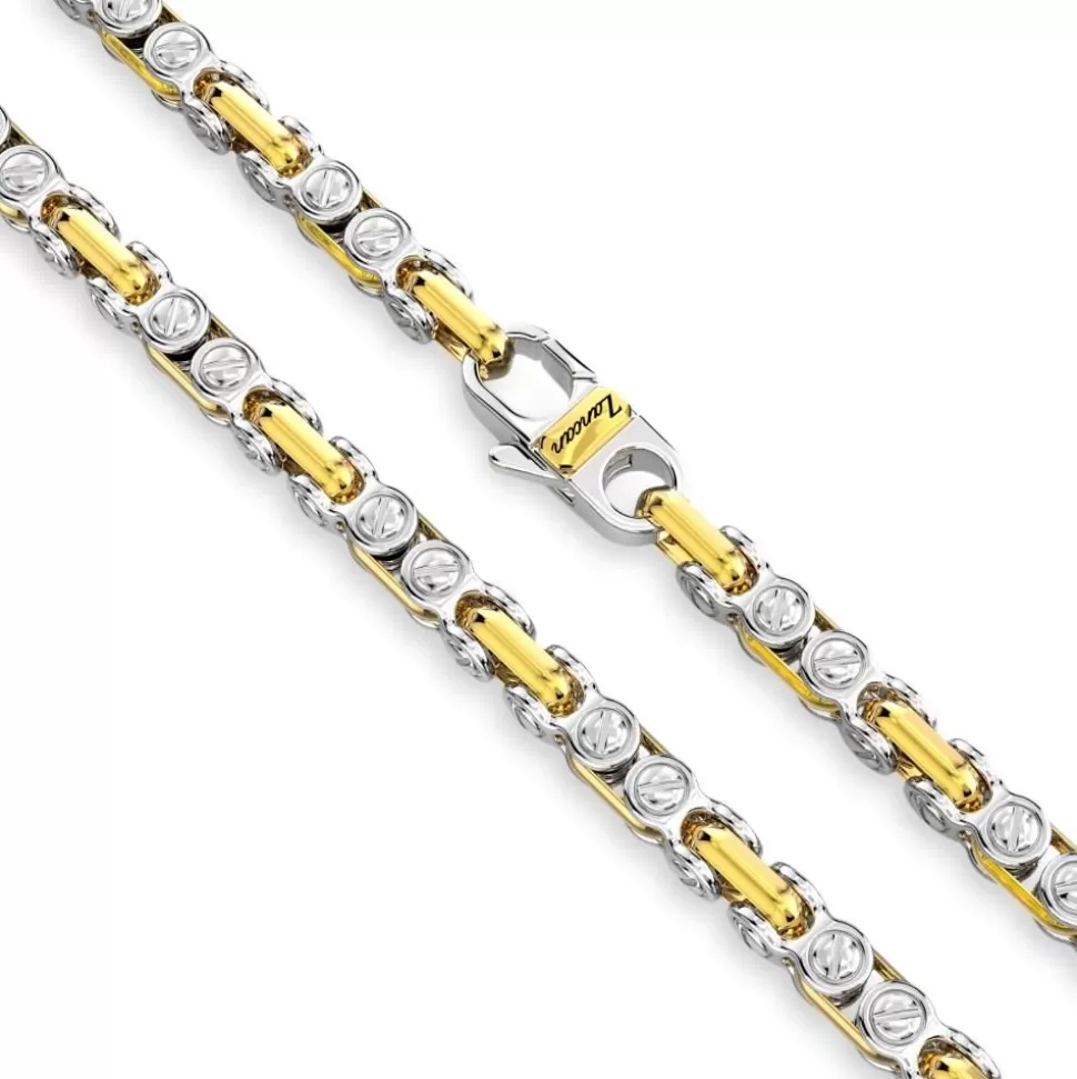 Zancan Silver And 18K Rose Gold Chain Men'S Necklace.^Zancan Gioielli Store