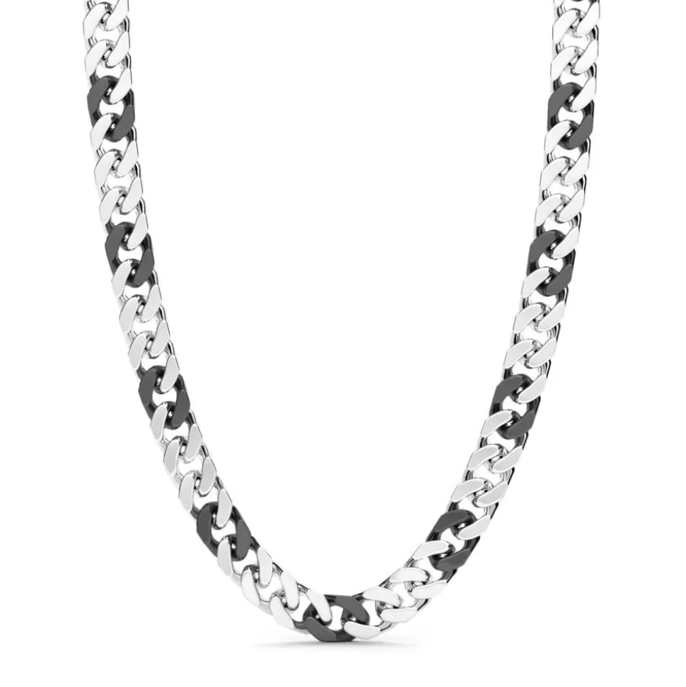 Zancan Silver And Black Ceramic Curb Chain Necklace.^Zancan Gioielli Outlet