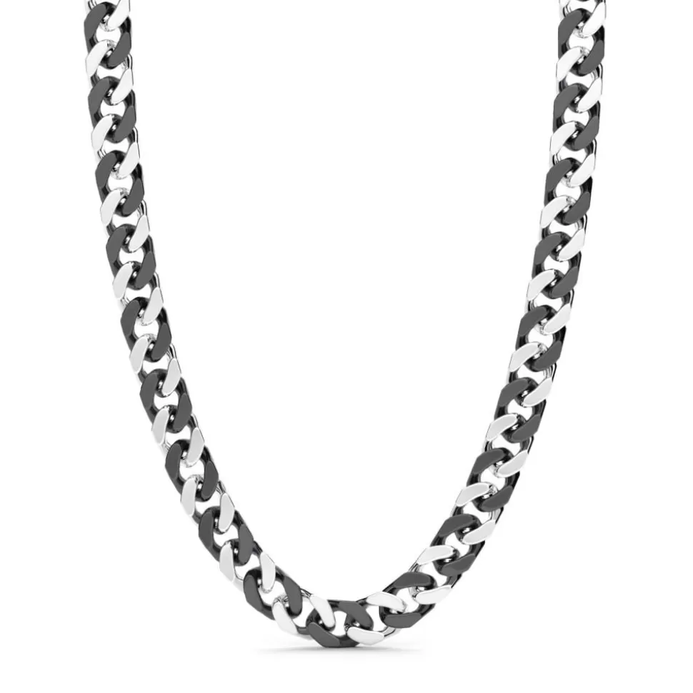 Zancan Silver And Black Ceramic Curb Chain Necklace.^Zancan Gioielli Store