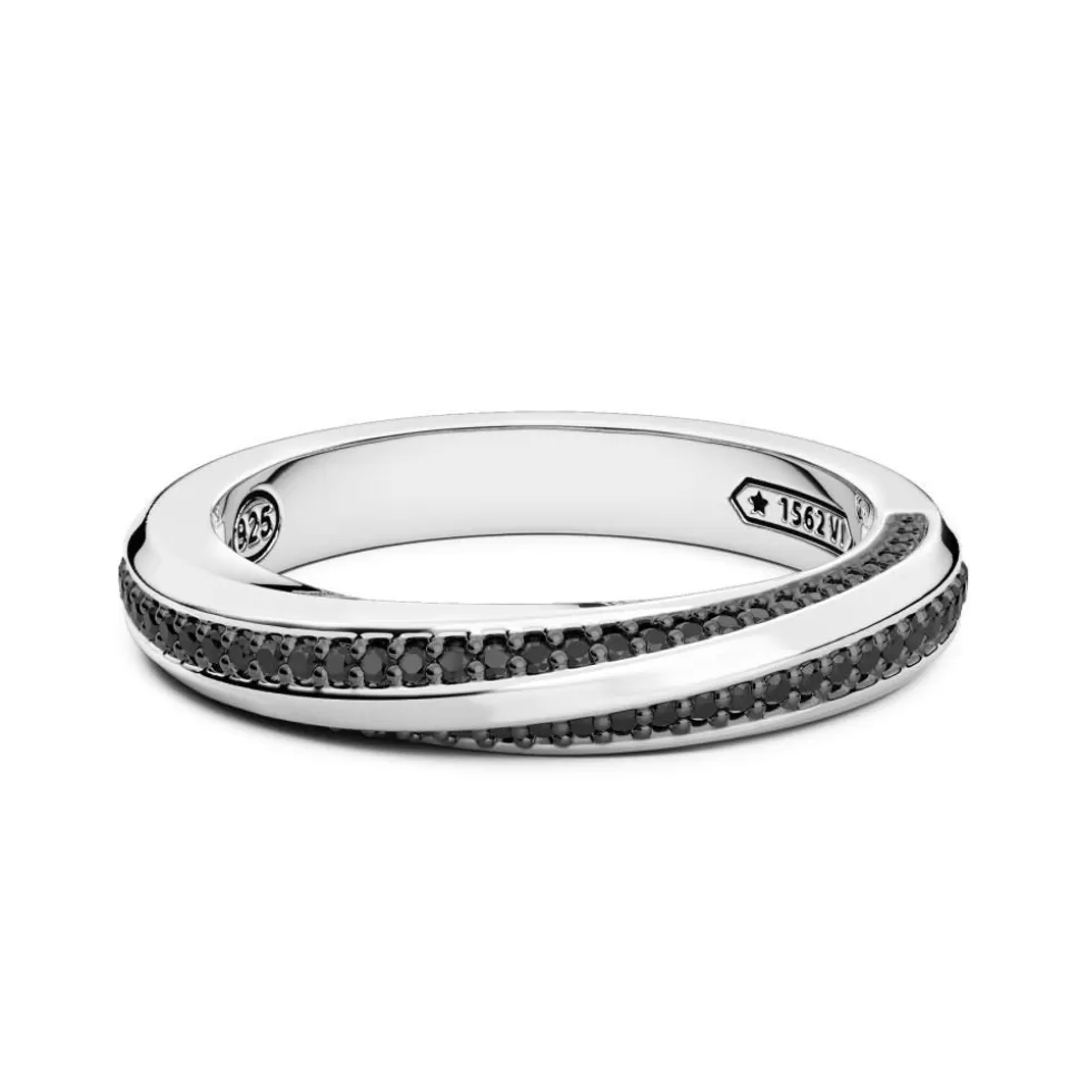 Zancan Silver And Black Stone Band Ring.^Zancan Gioielli Clearance