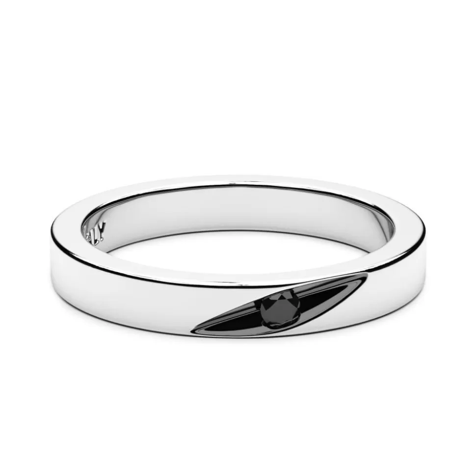 Zancan Silver And Black Stone Band Ring.^Zancan Gioielli Best