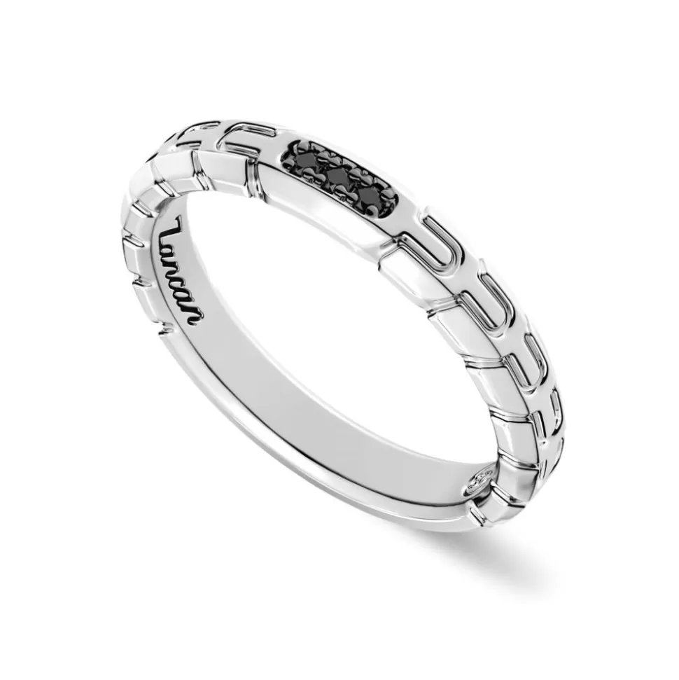 Zancan Silver And Black Stone Band Ring.^Zancan Gioielli Best