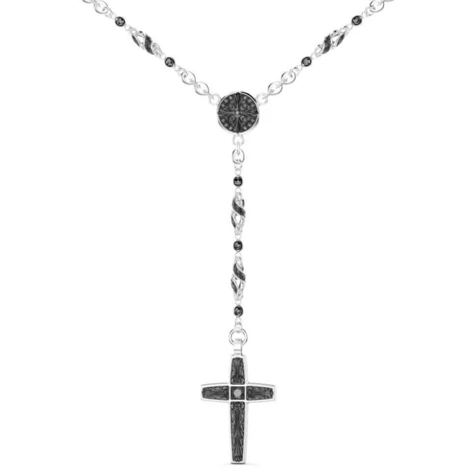 Zancan Silver And Black Stone Rosary Necklace.^Zancan Gioielli Clearance