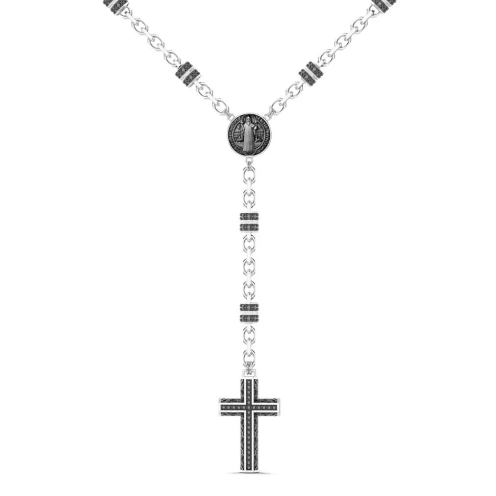 Zancan Silver And Black Stone Rosary Necklace.^Zancan Gioielli Flash Sale