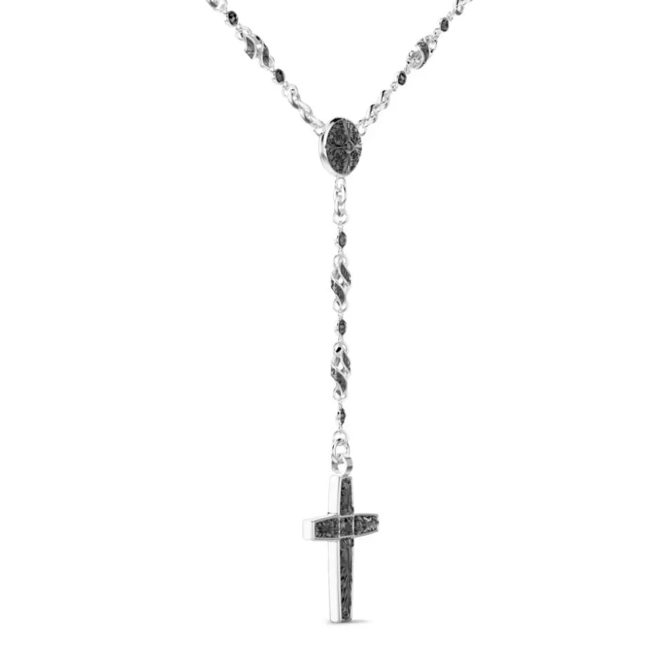 Zancan Silver And Black Stone Rosary Necklace.^Zancan Gioielli Clearance