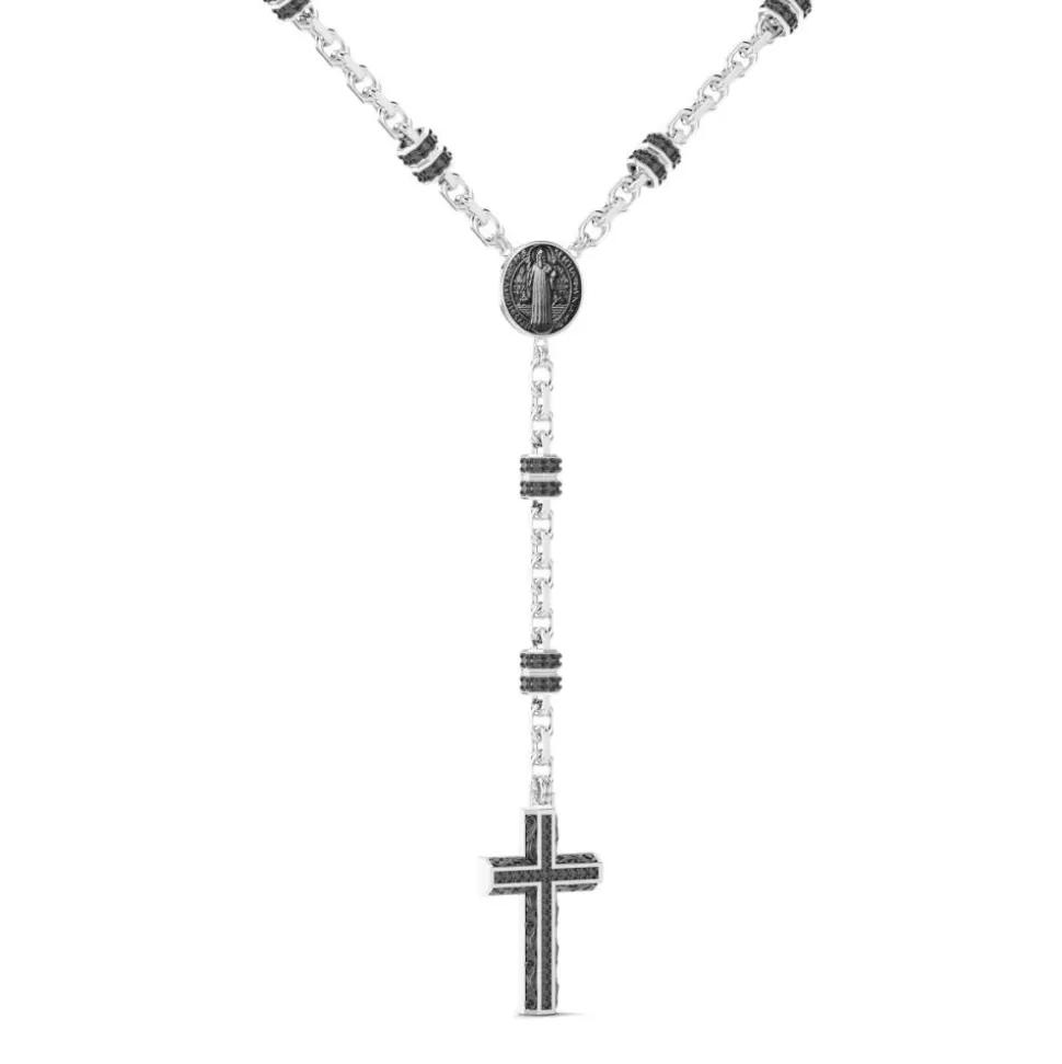 Zancan Silver And Black Stone Rosary Necklace.^Zancan Gioielli Flash Sale