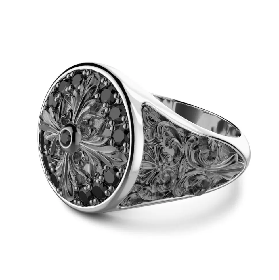 Zancan Silver And Black Stone Signet Ring.^Zancan Gioielli Flash Sale