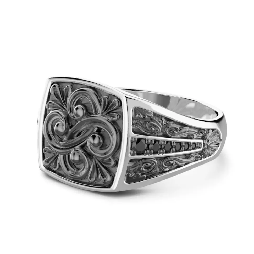 Zancan Silver And Black Stone Signet Ring.^Zancan Gioielli Discount