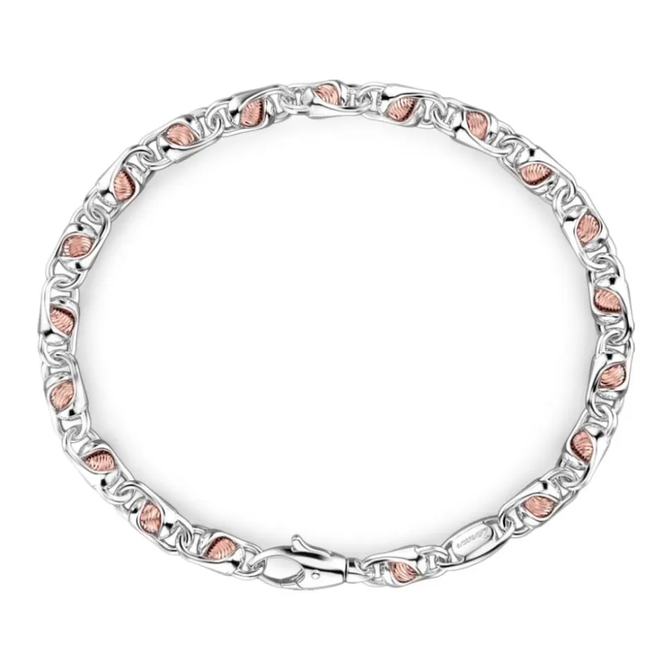 Zancan Silver And Rose Gold Chain Men'S Bracelet.^Zancan Gioielli Store