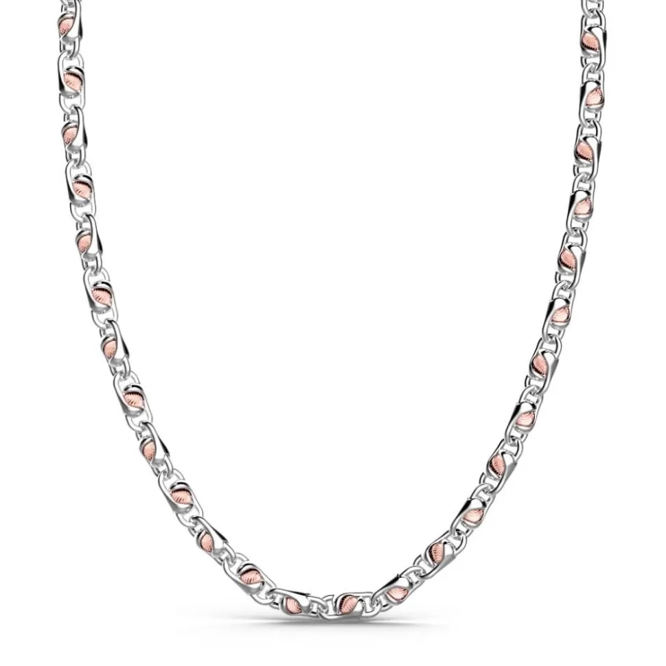 Zancan Silver And Rose Gold Chain Men'S Necklace.^Zancan Gioielli Shop