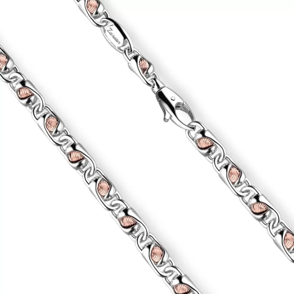 Zancan Silver And Rose Gold Chain Men'S Necklace.^Zancan Gioielli Shop