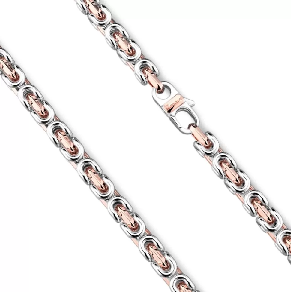 Zancan Silver And Rose Gold Chain Men'S Necklace.^Zancan Gioielli Flash Sale