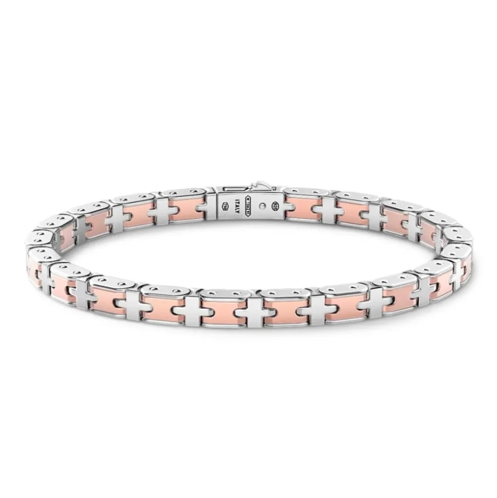 Zancan Silver And Rose Gold Men'S Bracelet.^Zancan Gioielli Cheap