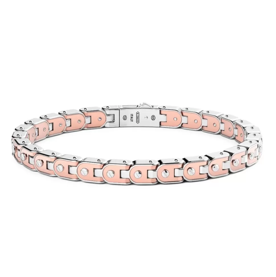 Zancan Silver And Rose Gold Men'S Bracelet.^Zancan Gioielli Discount