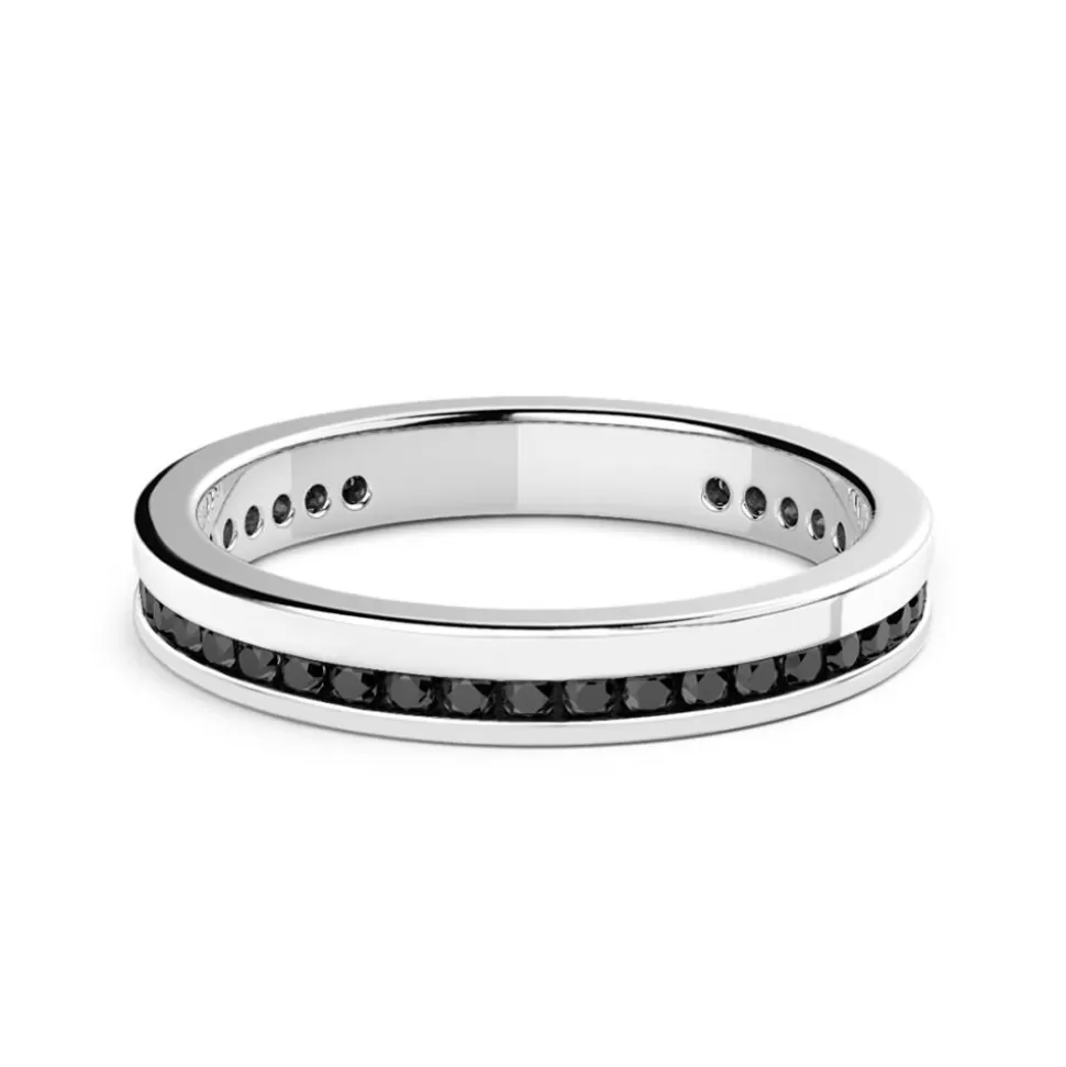 Zancan Silver Band Ring With Black Stones.^Zancan Gioielli Store