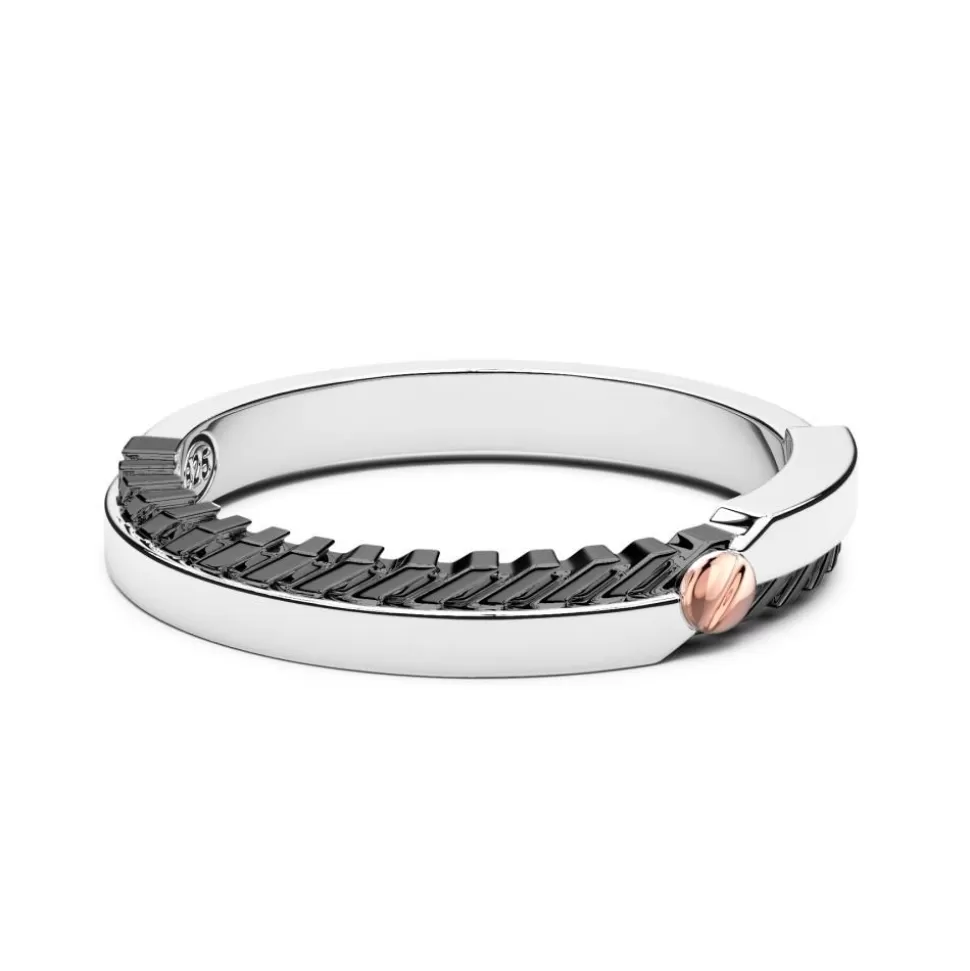 Zancan Silver Band Ring With Rose Gold Screw.^Zancan Gioielli New