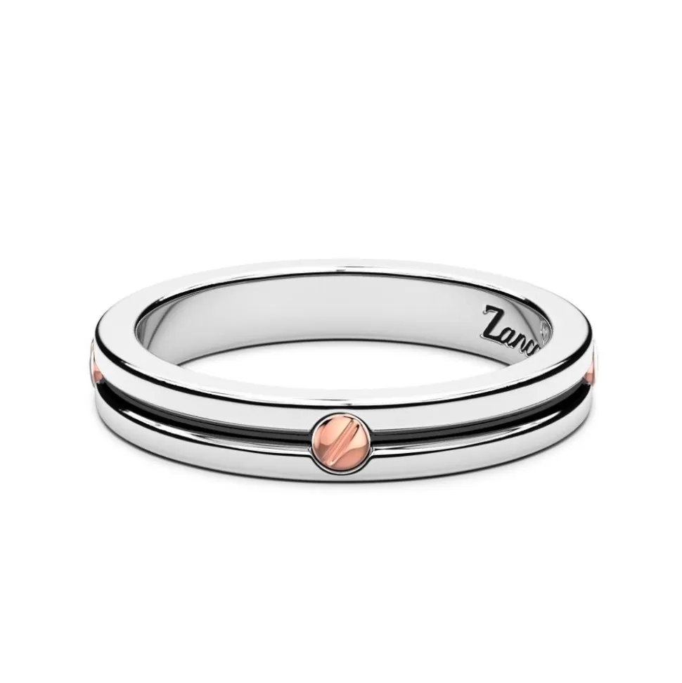 Zancan Silver Band Ring With Rose Gold Screw.^Zancan Gioielli Best Sale