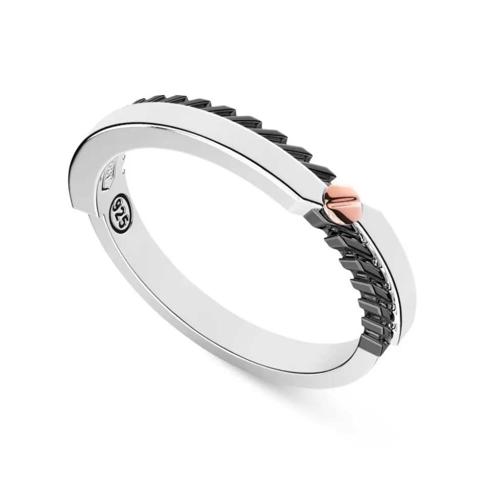 Zancan Silver Band Ring With Rose Gold Screw.^Zancan Gioielli New