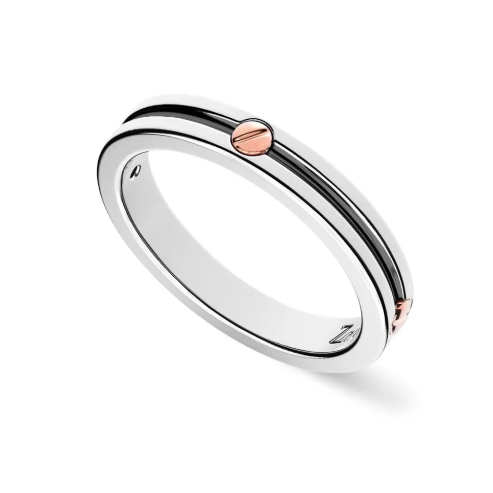 Zancan Silver Band Ring With Rose Gold Screw.^Zancan Gioielli Best Sale