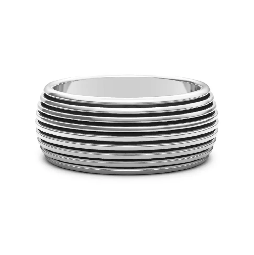 Zancan Silver Band Ring With Stripes.^Zancan Gioielli Best Sale