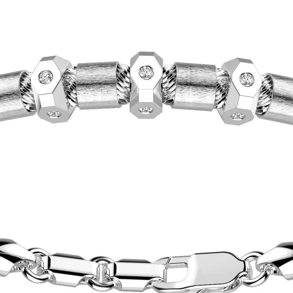 Zancan Silver Beads Bracelet With Satin Finish Inserts.^Zancan Gioielli Discount