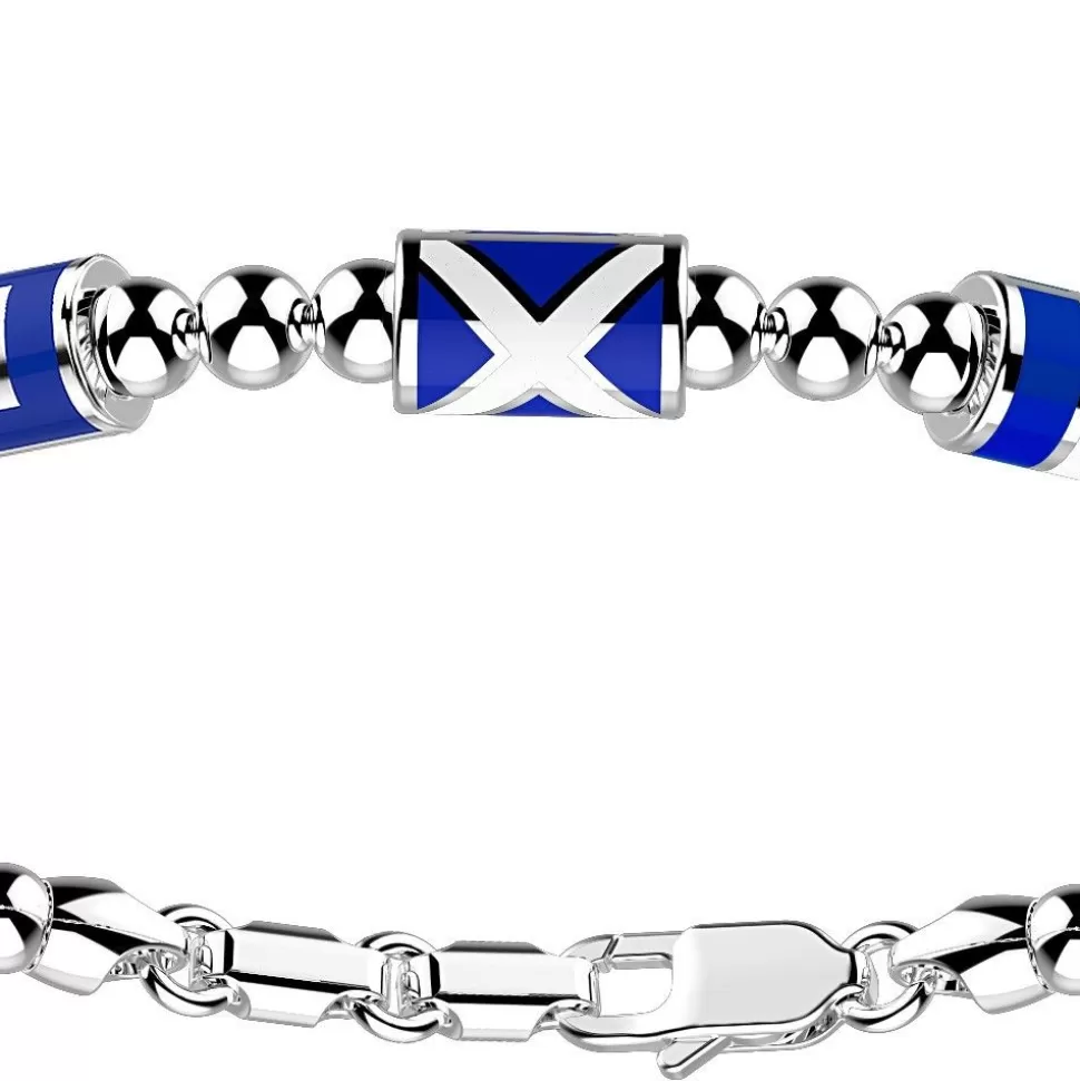 Zancan Silver Beads Bracelet With Three Nautical Flags.^Zancan Gioielli Hot