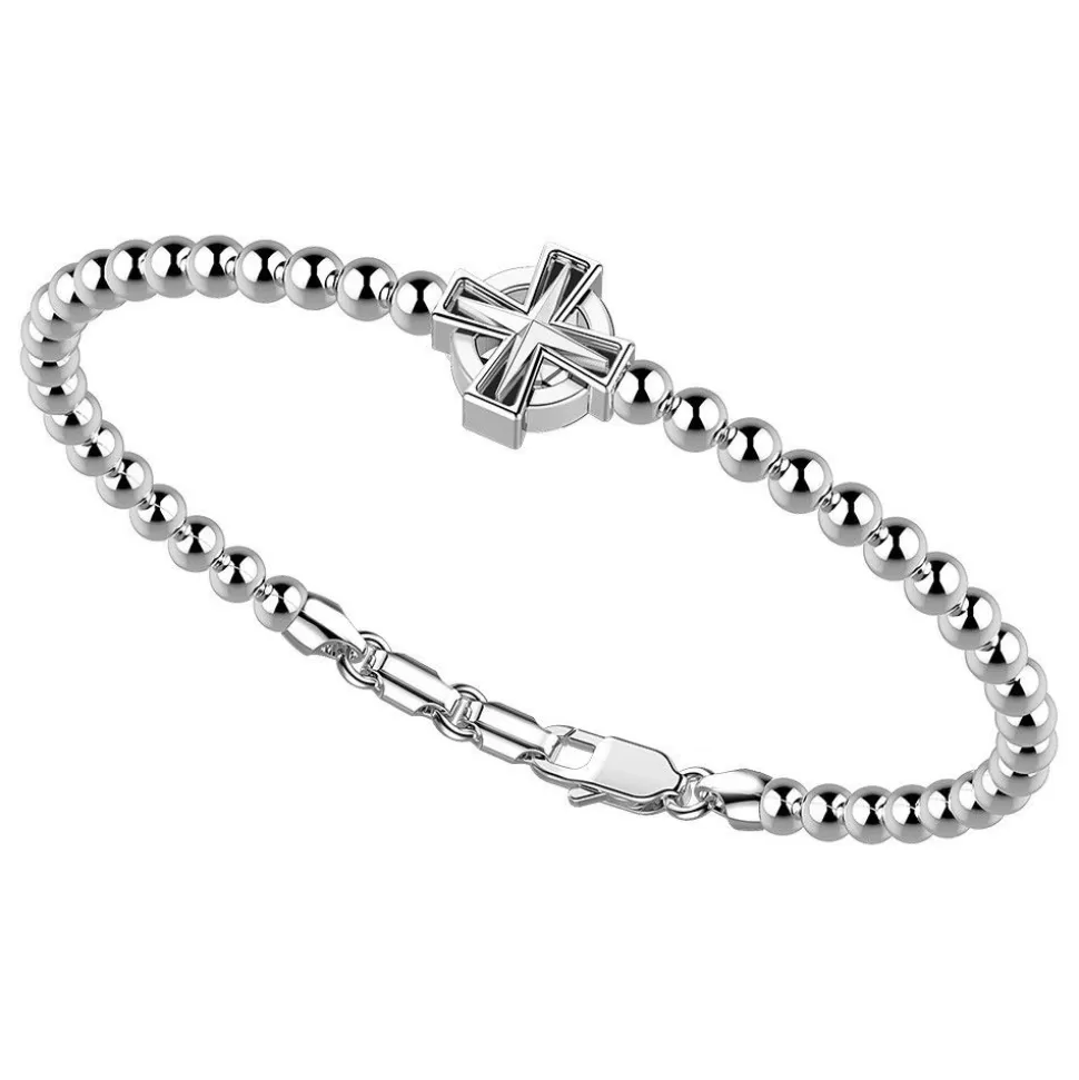 Zancan Silver Bracelet With Spheres And Greek Cross.^Zancan Gioielli Shop