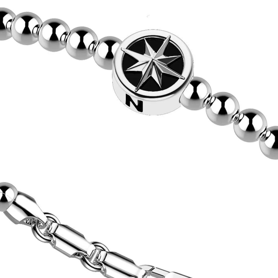 Zancan Silver Bracelet With Spheres And Wind Rose.^Zancan Gioielli Sale