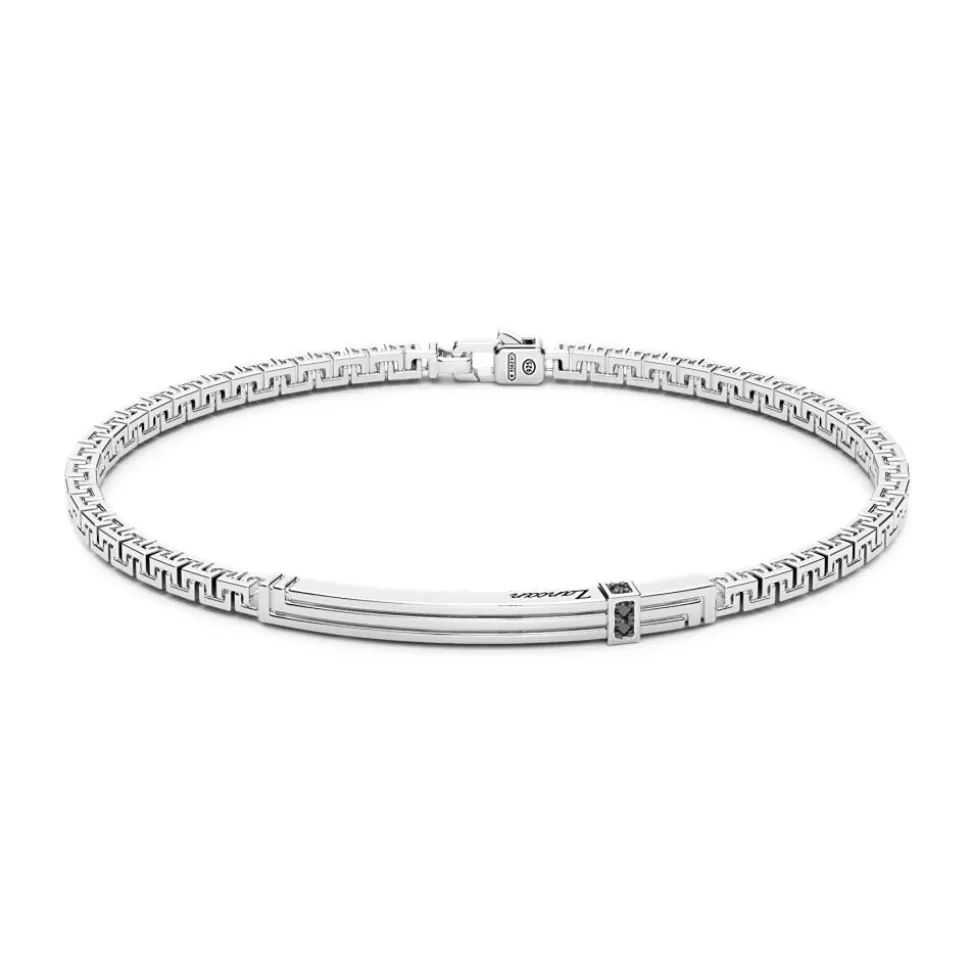 Zancan Silver Bracelet With Tag And Black Stones.^Zancan Gioielli Hot