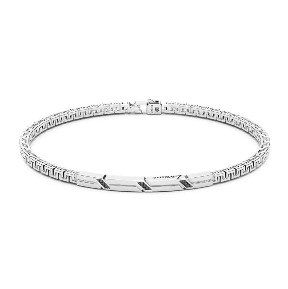 Zancan Silver Bracelet With Tag And Black Stones.^Zancan Gioielli Fashion