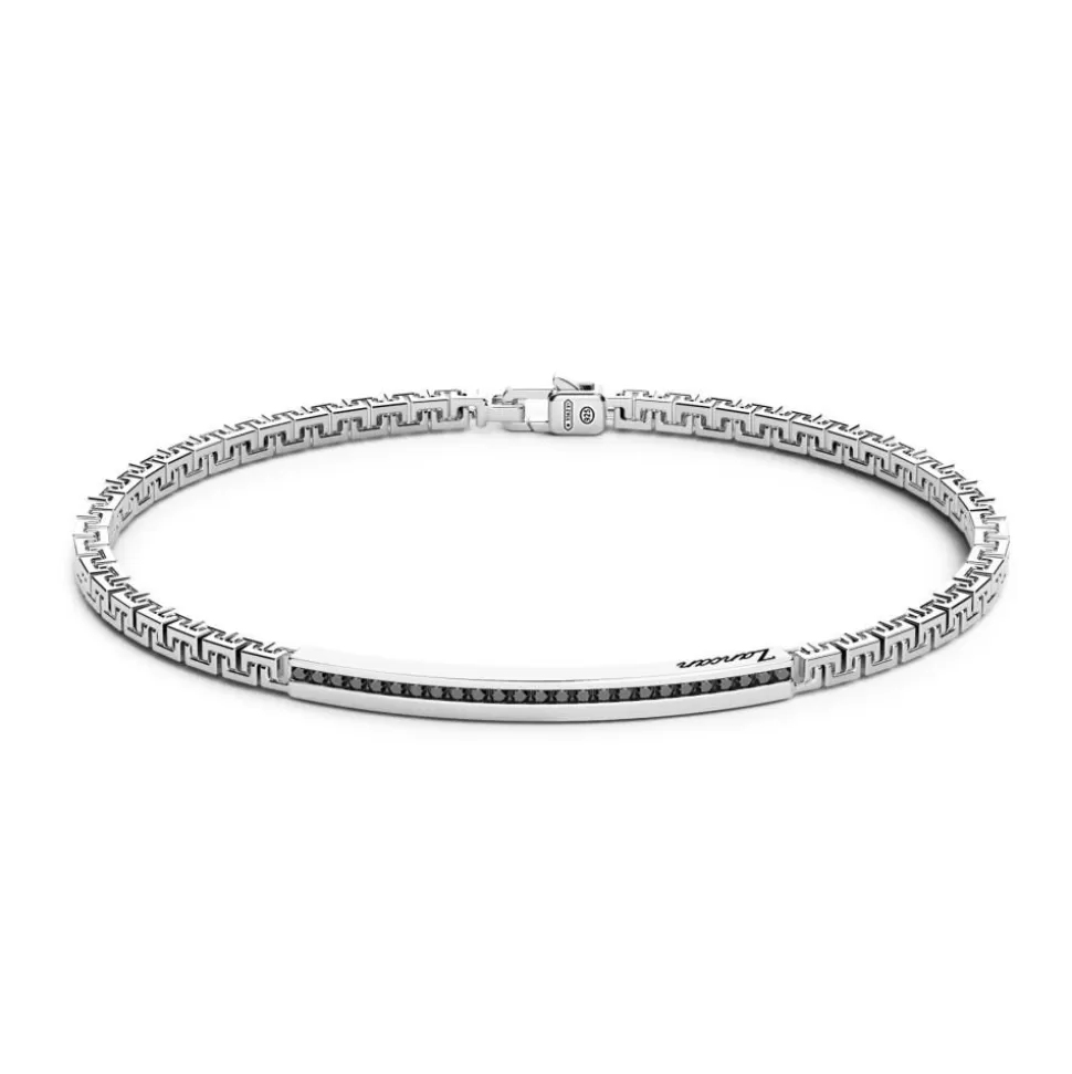 Zancan Silver Bracelet With Tag And Black Stones.^Zancan Gioielli New