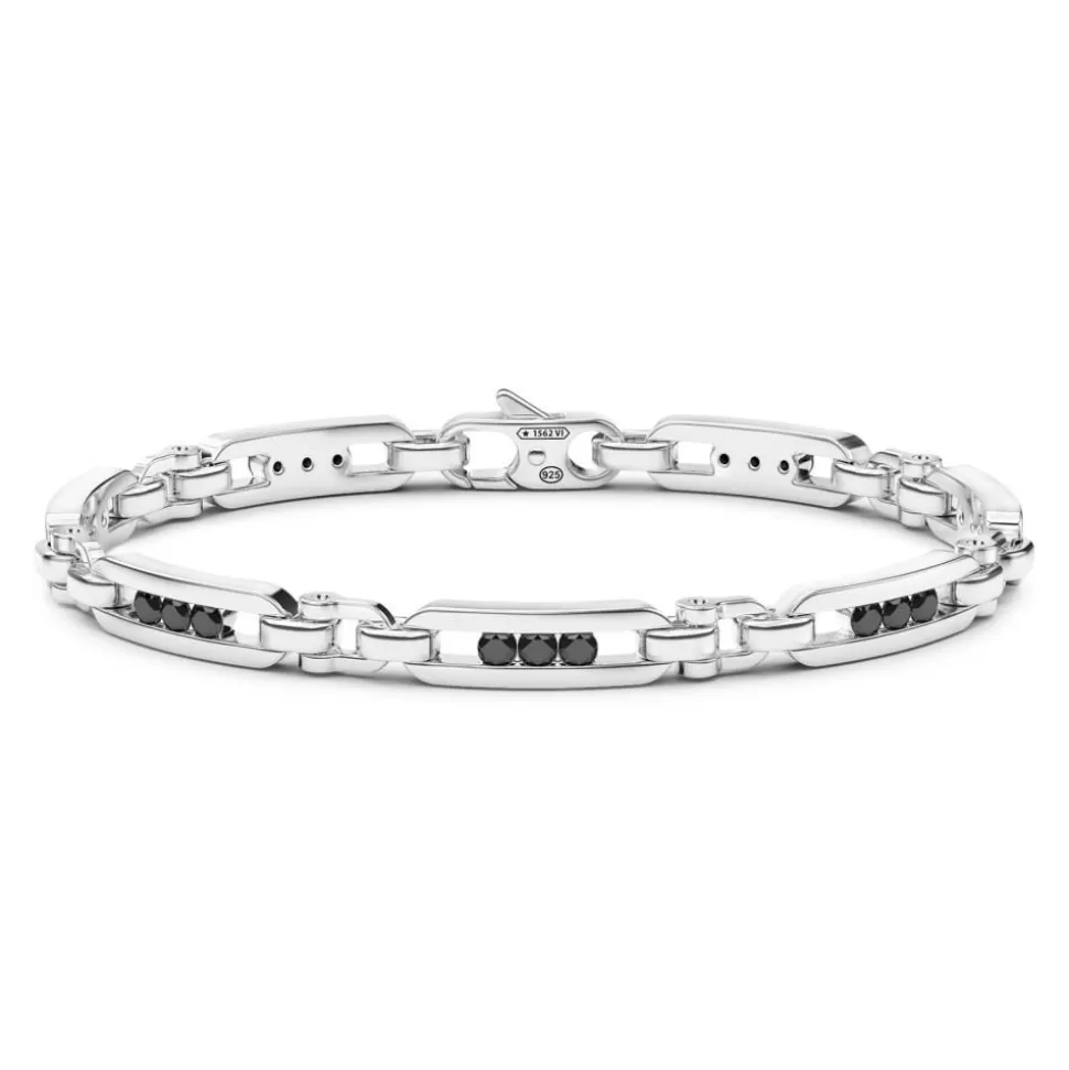 Zancan Silver Bracelet With Tag And Black Stones.^Zancan Gioielli Discount
