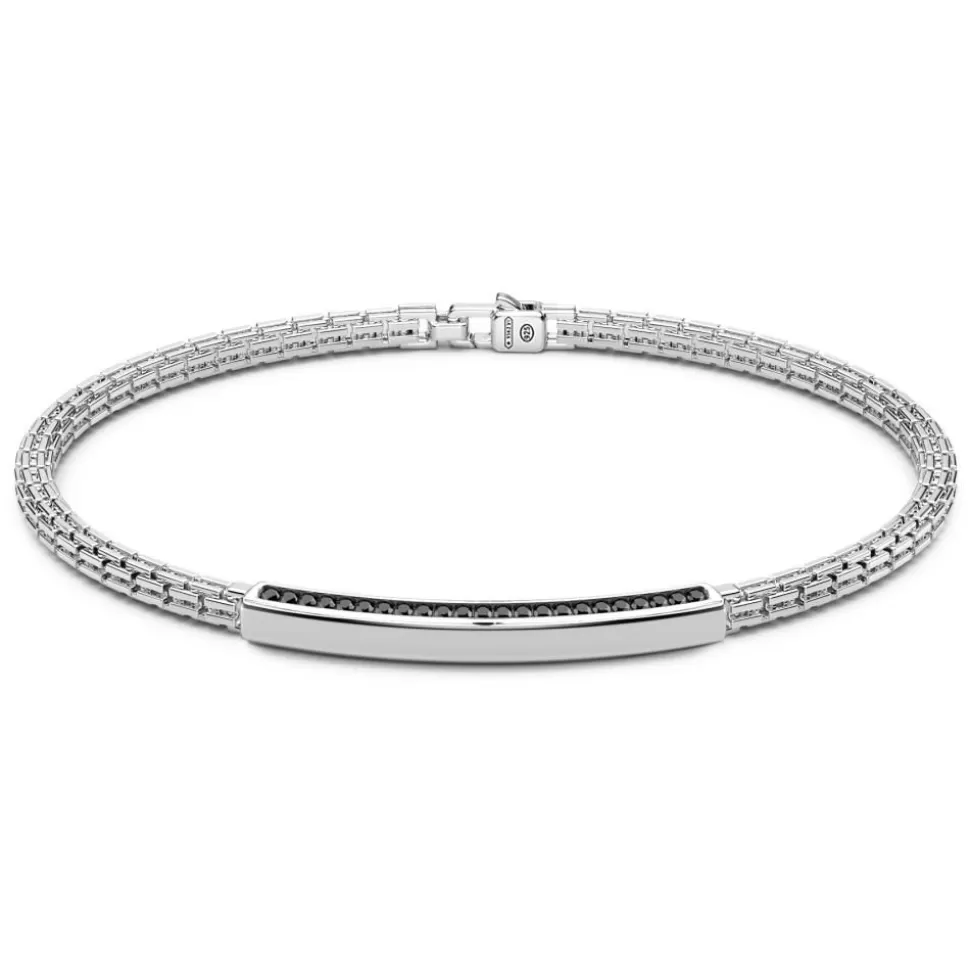Zancan Silver Bracelet With Tag And Black Stones.^Zancan Gioielli New