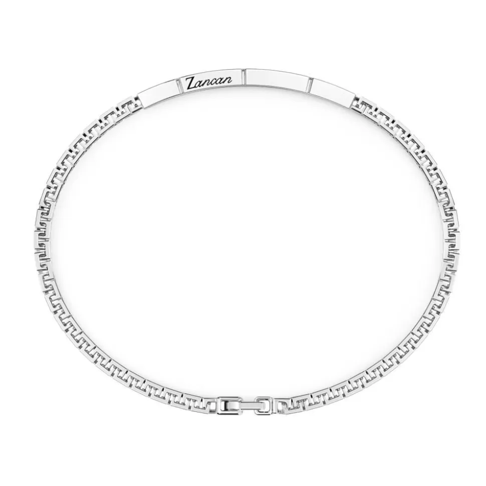 Zancan Silver Bracelet With Tag And Black Stones.^Zancan Gioielli Fashion