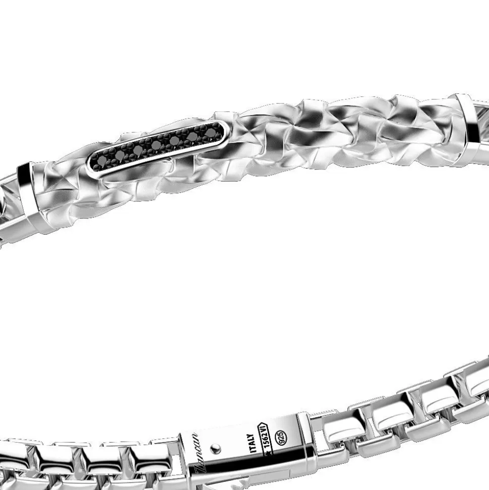 Zancan Silver Bracelet With Tag And Black Stones.^Zancan Gioielli Hot