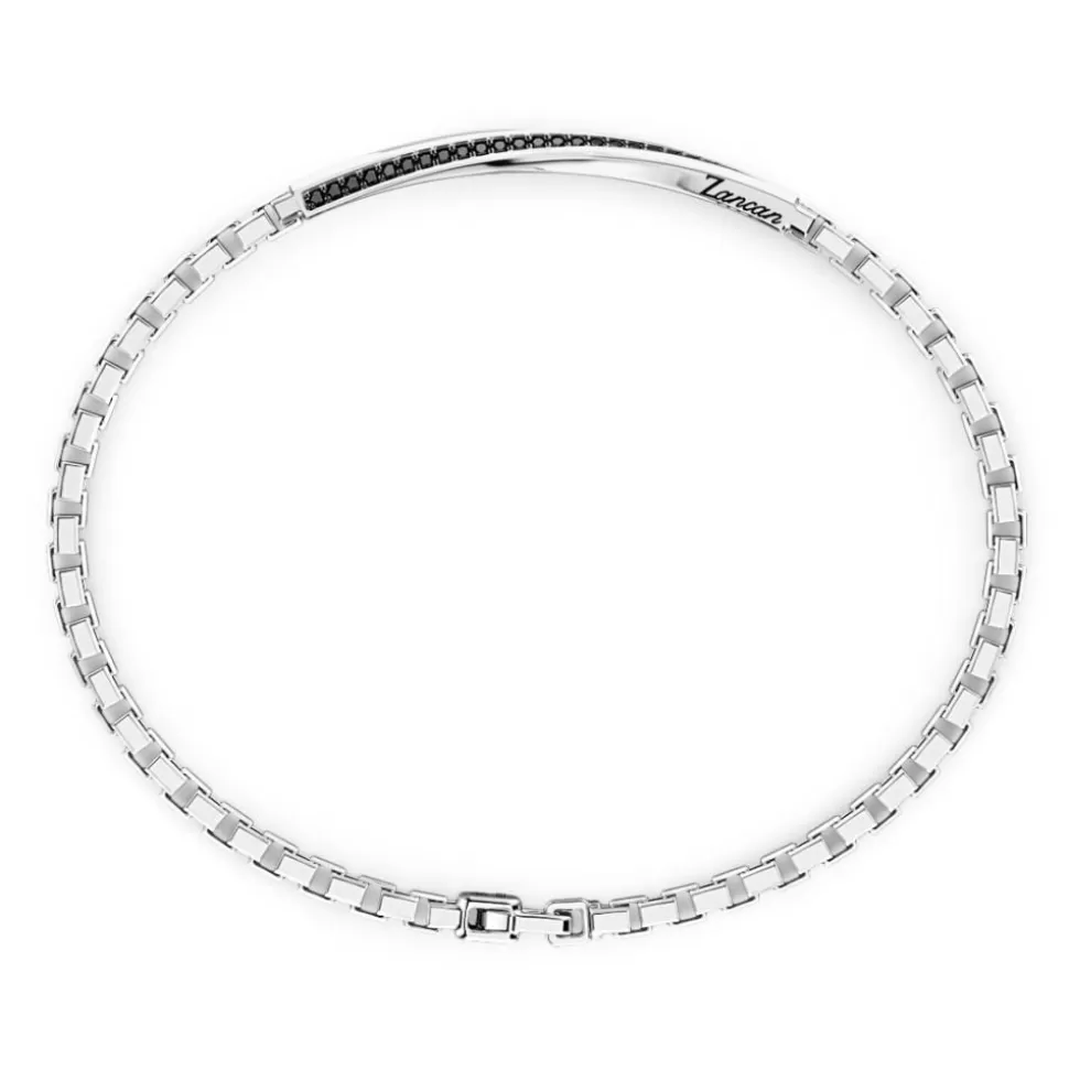 Zancan Silver Bracelet With Tag And Black Stones.^Zancan Gioielli Flash Sale