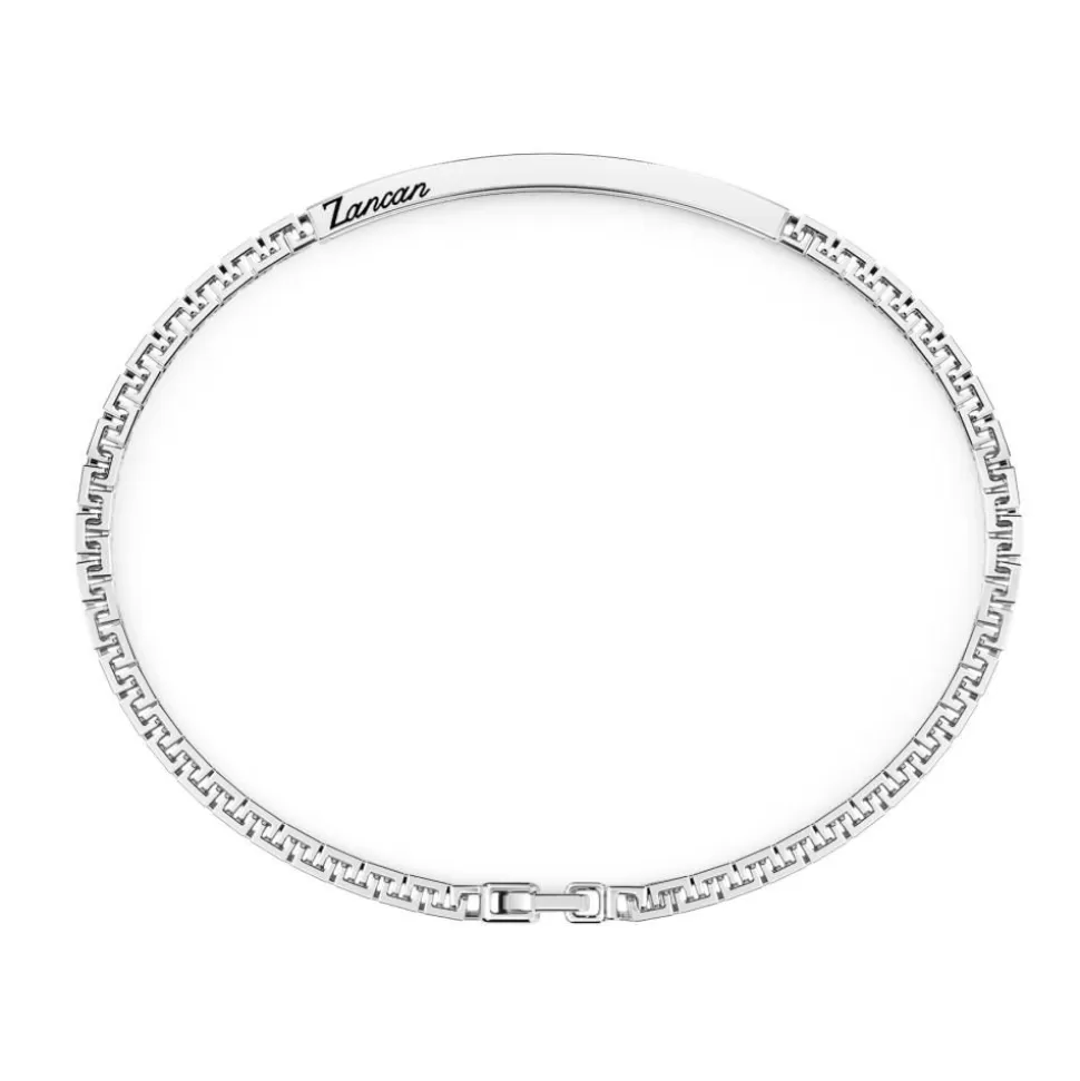 Zancan Silver Bracelet With Tag And Black Stones.^Zancan Gioielli New