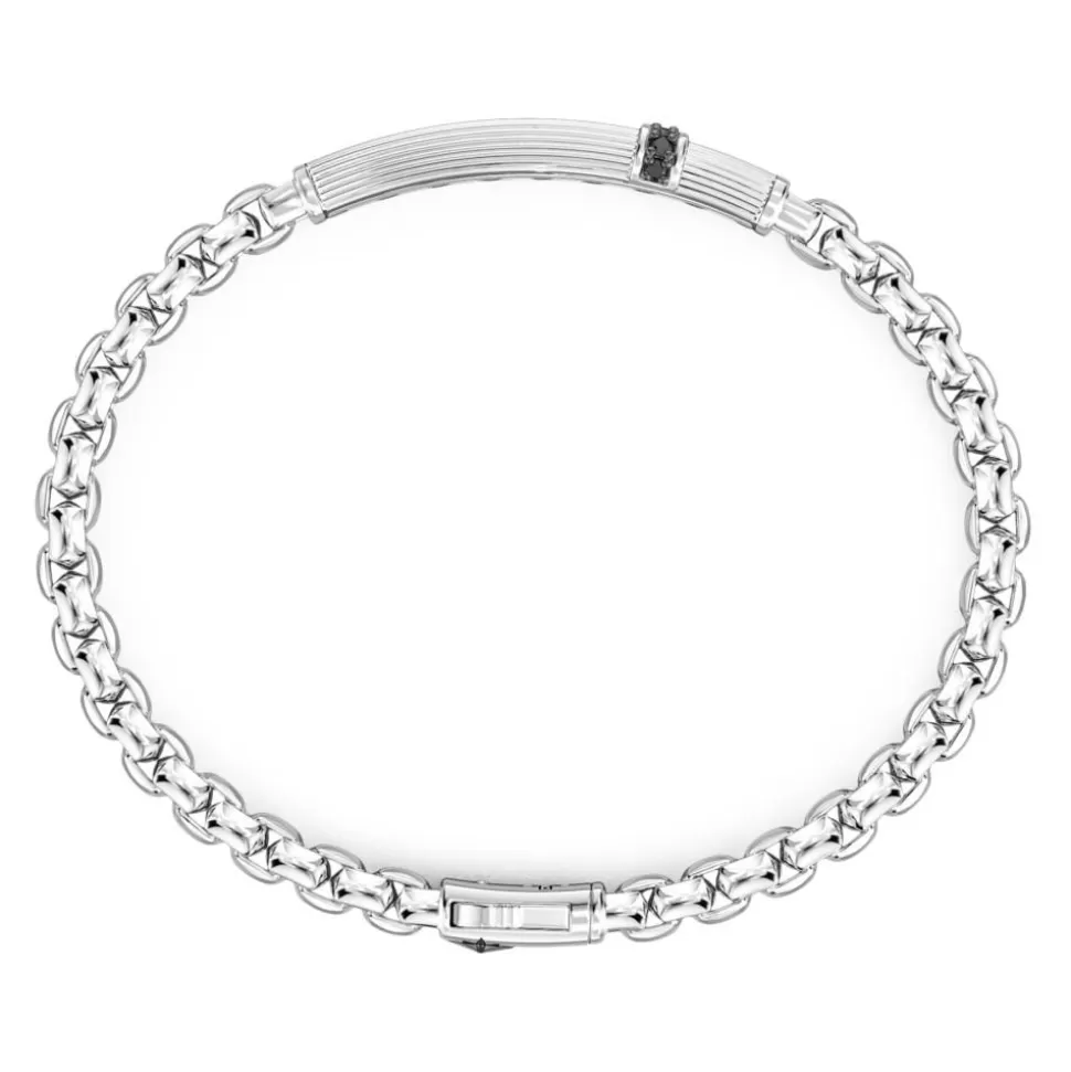 Zancan Silver Bracelet With Tag And Black Stones.^Zancan Gioielli Flash Sale