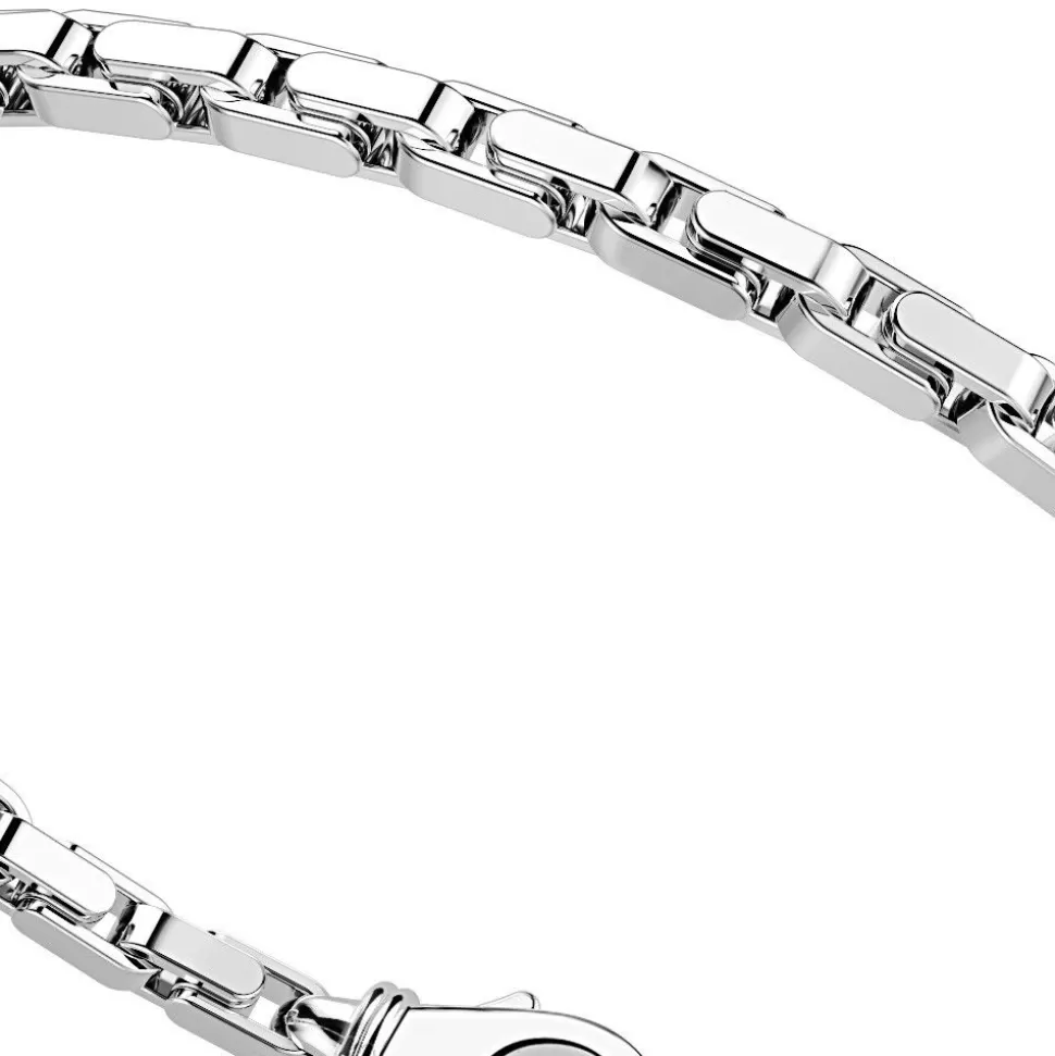 Zancan Silver Bracelet With Venetian Link And Black Stones.^Zancan Gioielli Clearance