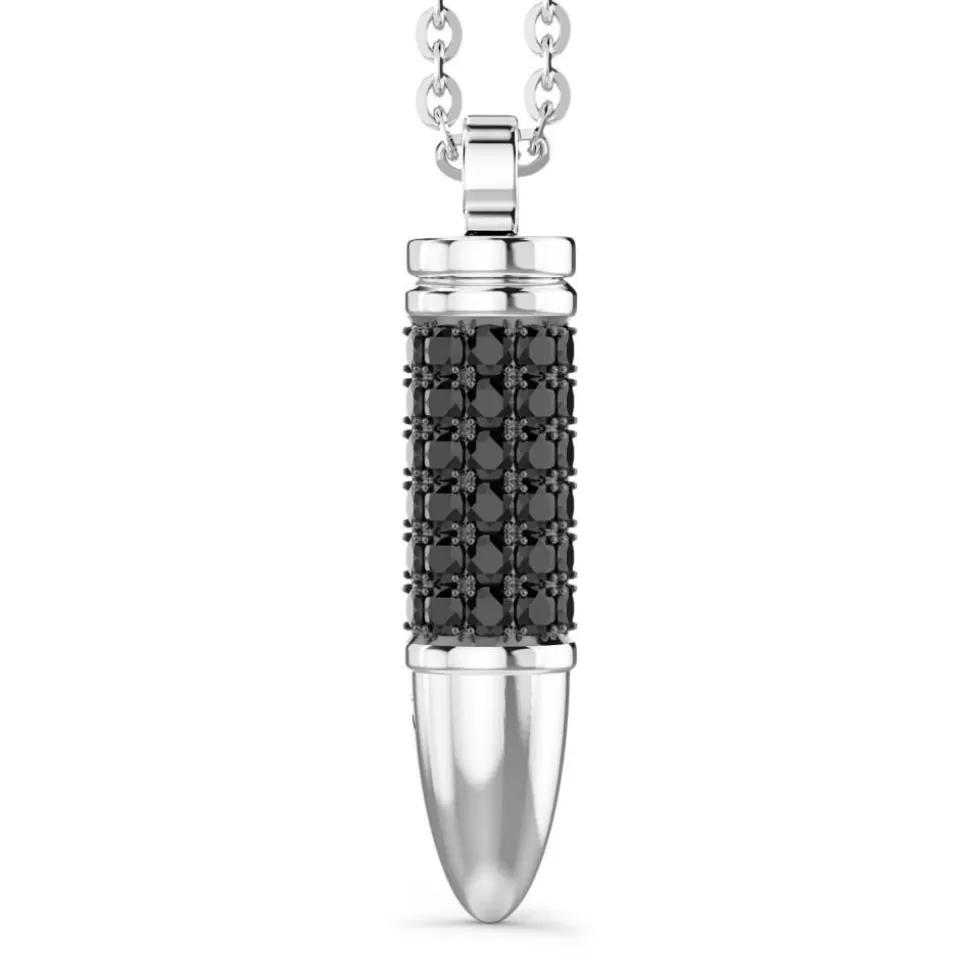 Zancan Silver Bullet Necklace With Black Stones.^Zancan Gioielli Cheap