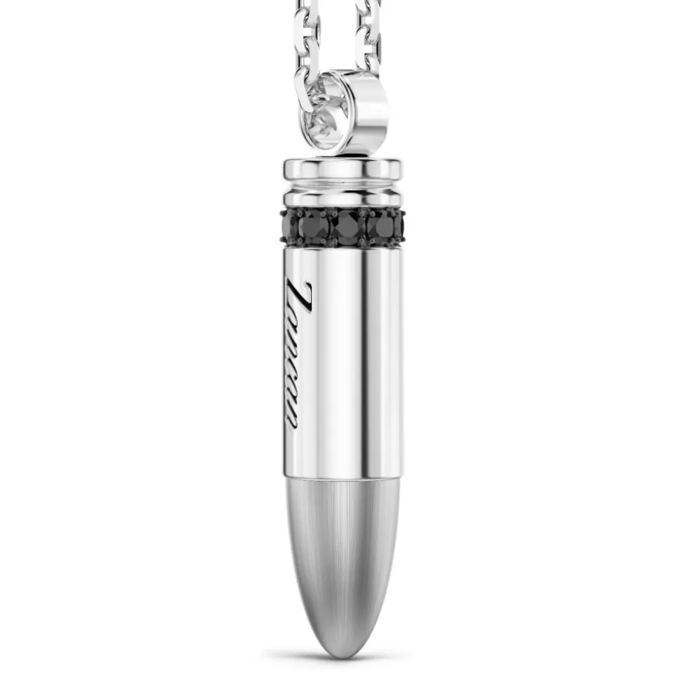 Zancan Silver Bullet Necklace With Black Stones.^Zancan Gioielli Cheap