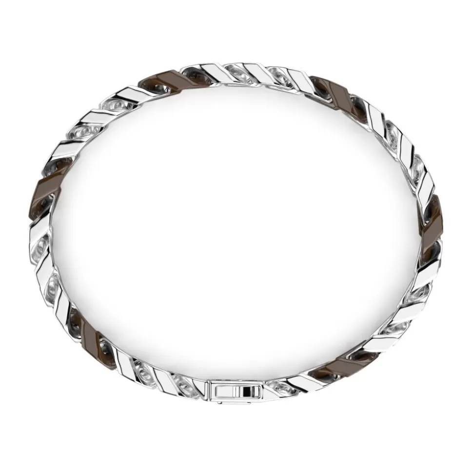 Zancan Silver Ceramic Curb Chain Bracelet With Lacquered Links.^Zancan Gioielli Discount