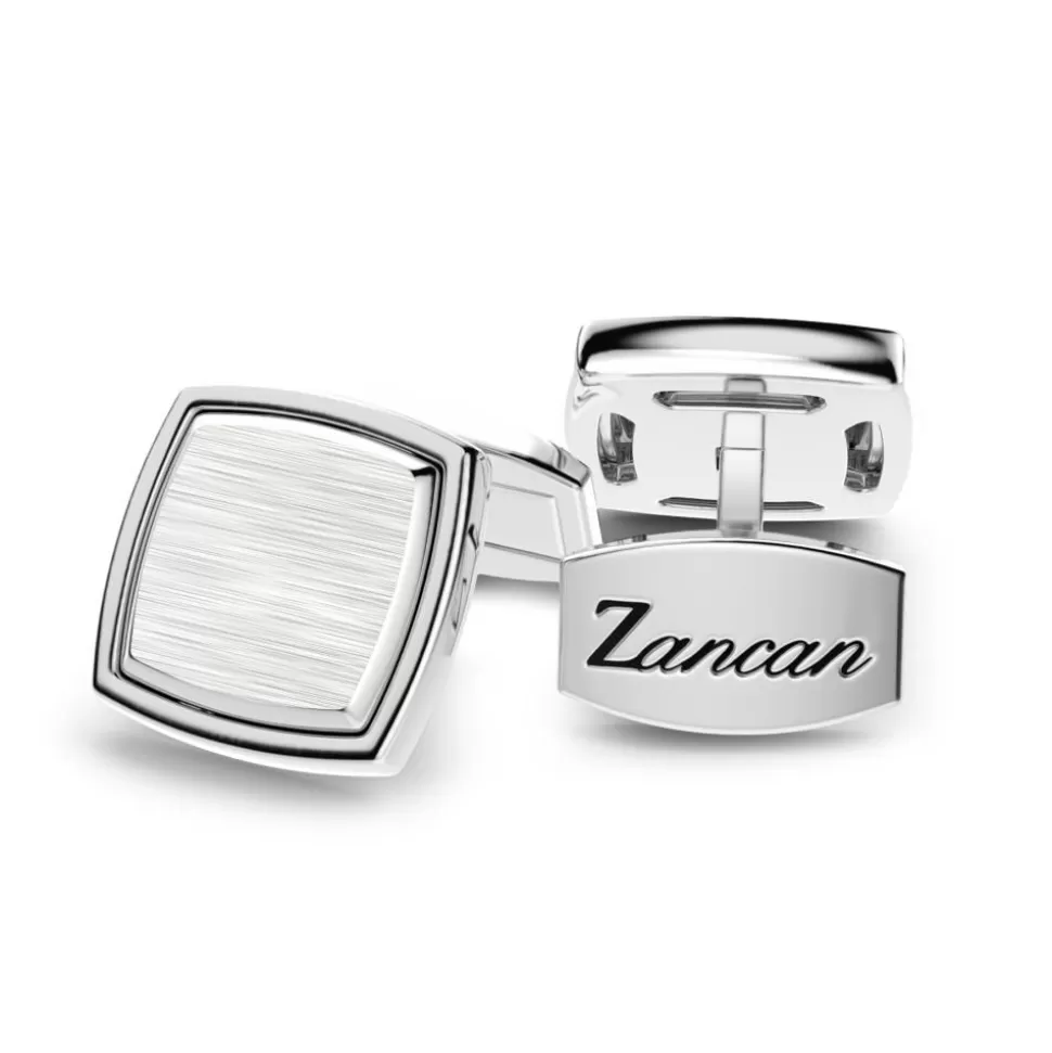 Zancan Silver Cufflinks With Black Stone.^Zancan Gioielli Fashion