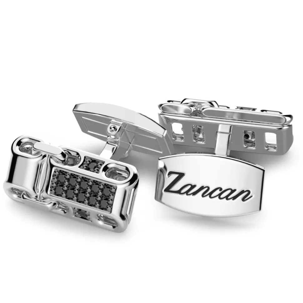 Zancan Silver Cufflinks With Black Stones.^Zancan Gioielli Best